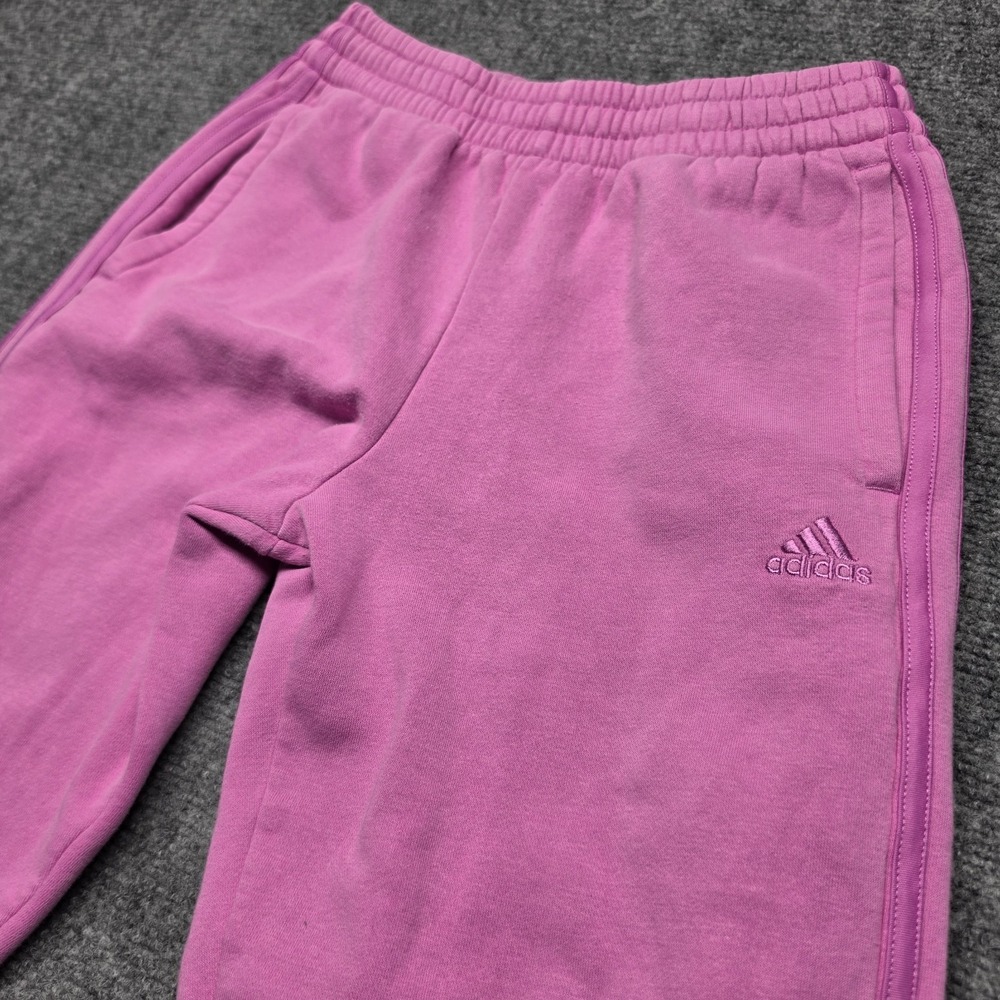 Adidas Girls Joggers‎ XL 16 Pink Fleece Sweatpants 3-Stripes Athletic Pants